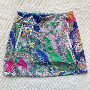 Polo Ralph Lauren Girls Paisley Athletic Skort Built In Shorts Size M 8-10